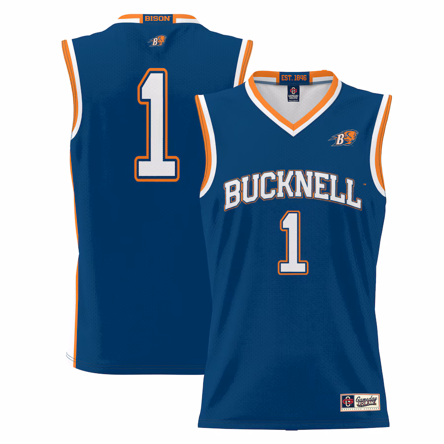 #1  Bucknell Bison GameDay Greats  Lightweight Basketball Jersey - Navy - Jersey
