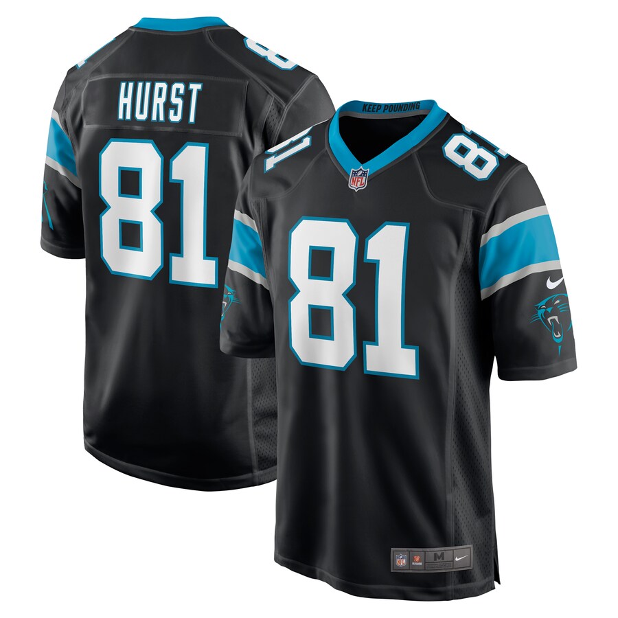 Men's Carolina Panthers Hayden Hurst Nike Black Game Player Jersey - Jersey