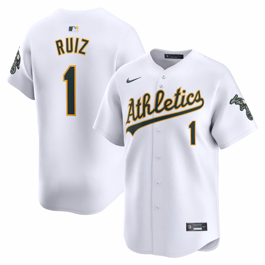 Men's Oakland Athletics Esteury Ruiz Nike White Home Limited Player Jersey - Jersey