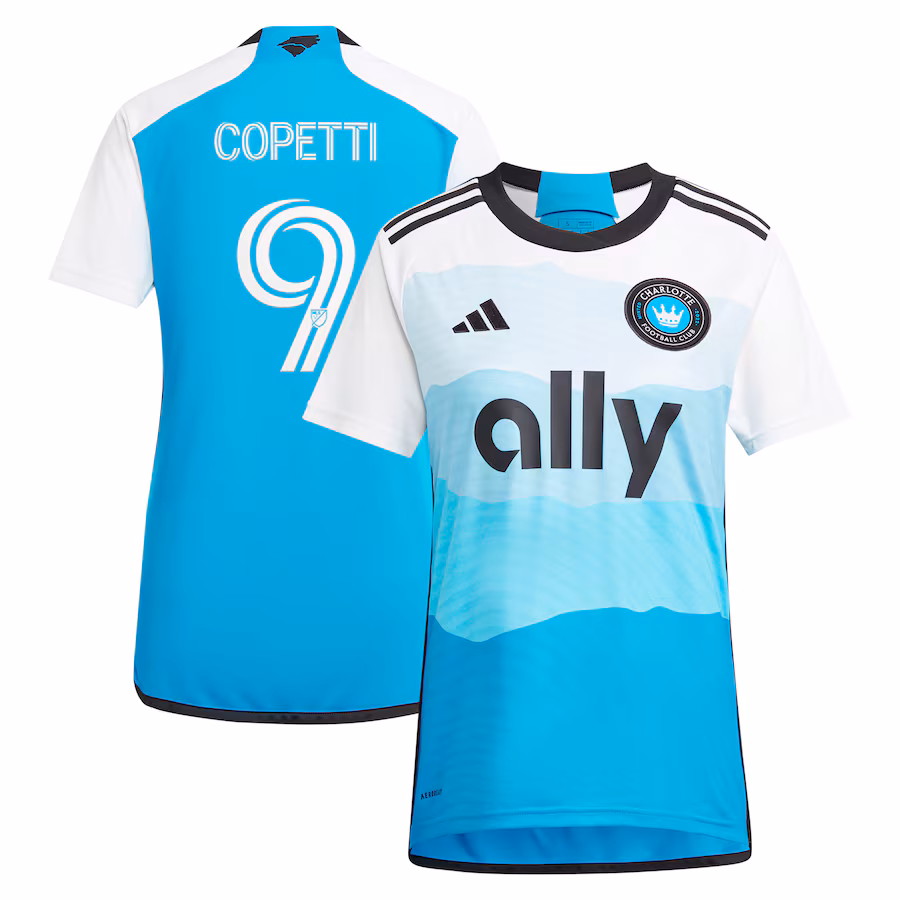 Women's Charlotte FC Enzo Copetti adidas Blue 2024 The Carolina Kit: Explore Replica Player Jersey - Jersey