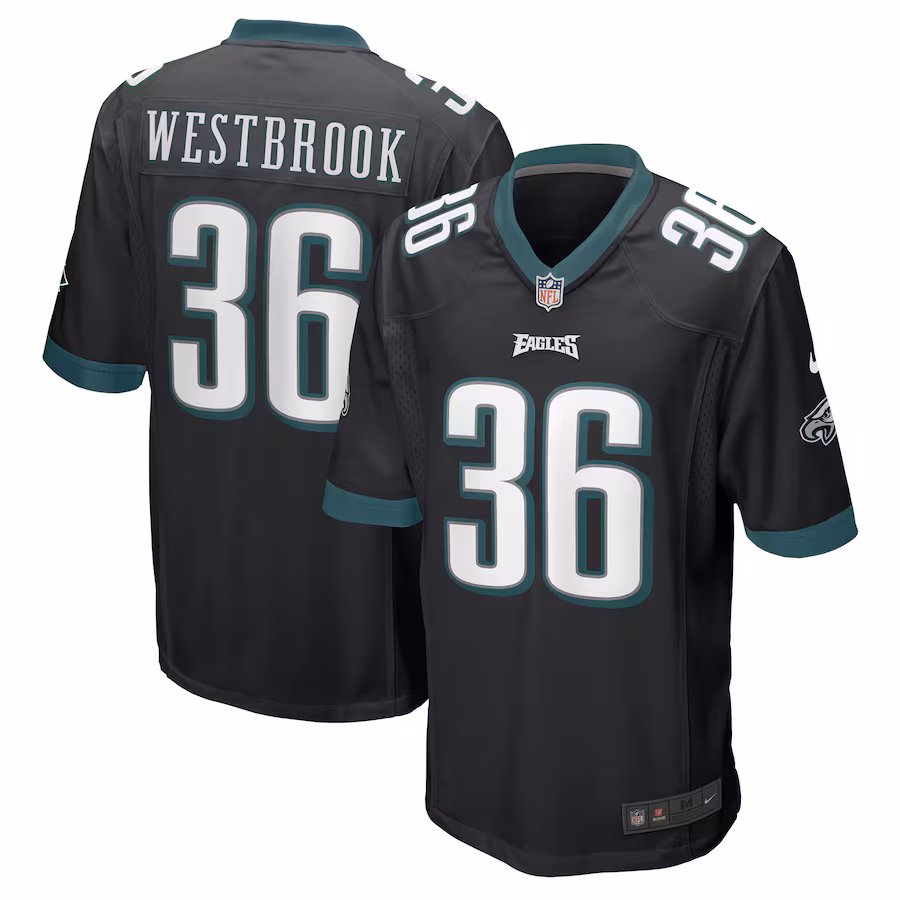 Men's Philadelphia Eagles Brian Westbrook Nike Black Retired Player Alternate Game Jersey - Jersey