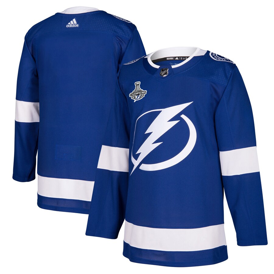 Men's Tampa Bay Lightning adidas Blue 2021 Stanley Cup Champions Patch Authentic Jersey - Jersey
