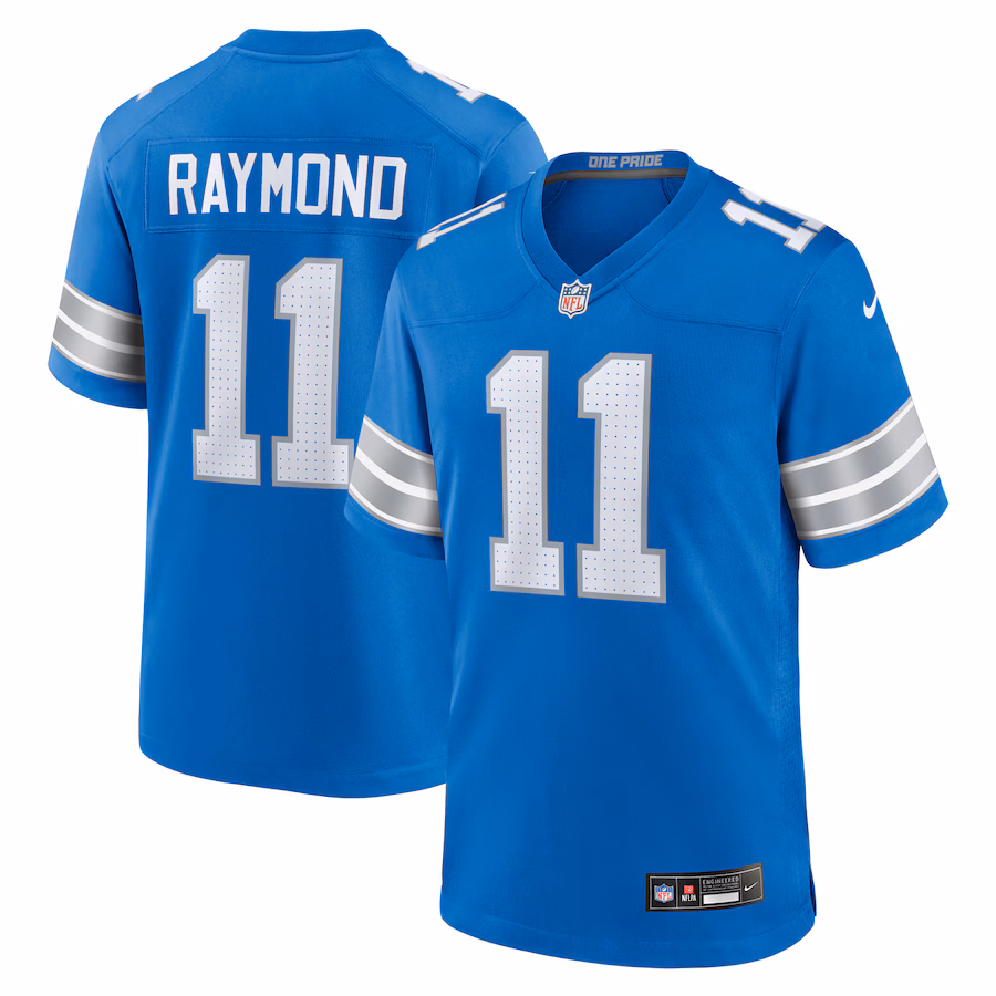 Men's Detroit Lions Kalif Raymond Nike Blue Team Game Jersey - Jersey