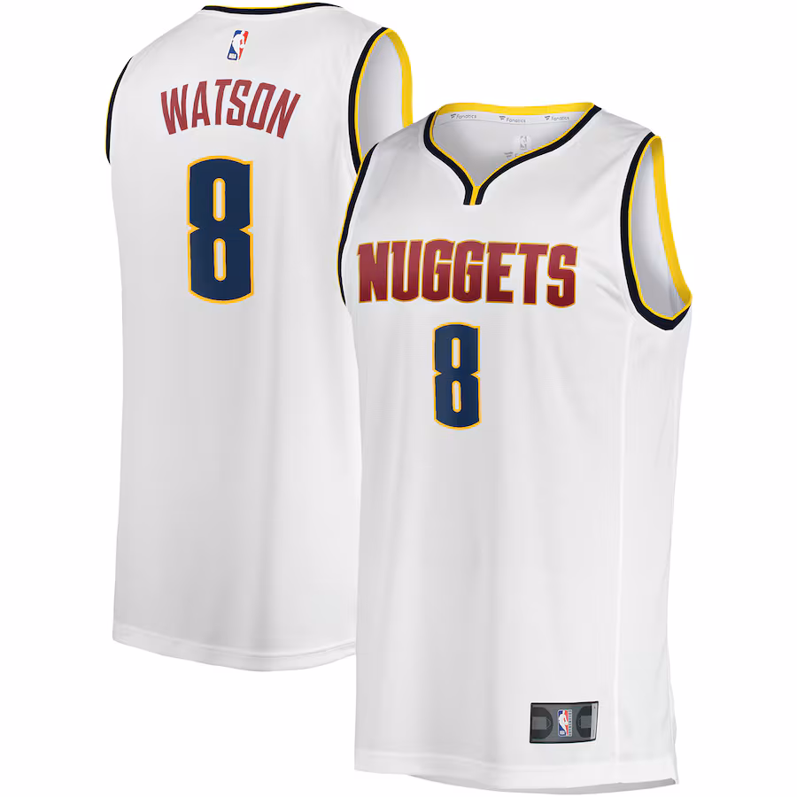 Men's Denver Nuggets Peyton Watson Fanatics White Fast Break Player Jersey - Association Edition - Jersey