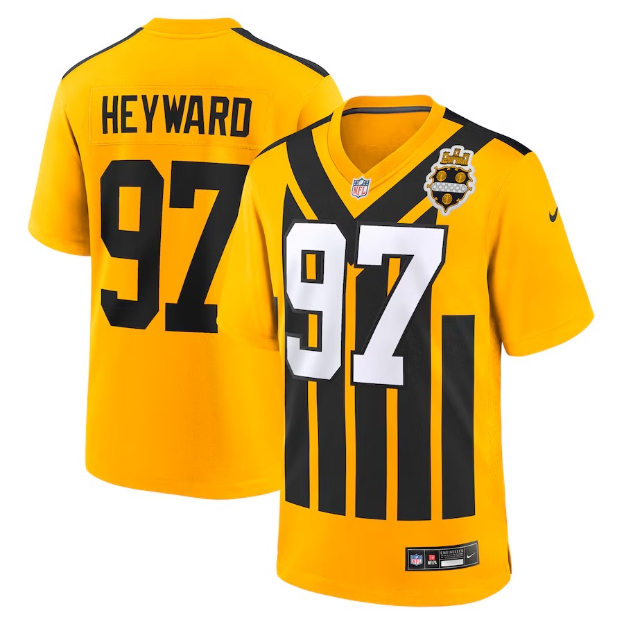 Men's Pittsburgh Steelers Cameron Heyward Nike Gold Alternate 1933 Throwback Game Jersey - Jersey