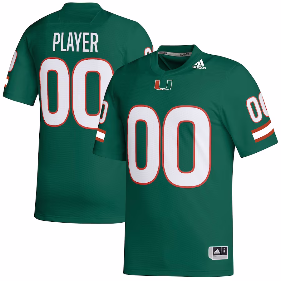 Miami Hurricanes adidas Pick-A-Player NIL Replica Football Jersey - Green - Jersey