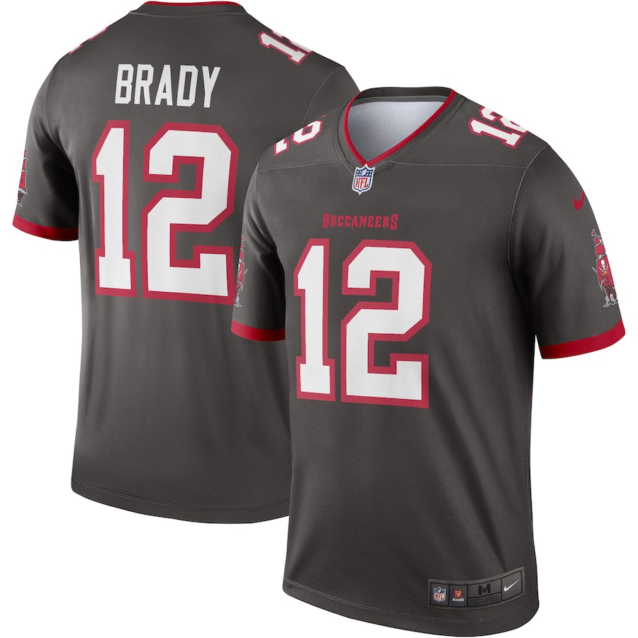Men's Tampa Bay Buccaneers Tom Brady Nike Pewter Alternate Legend Jersey - Jersey