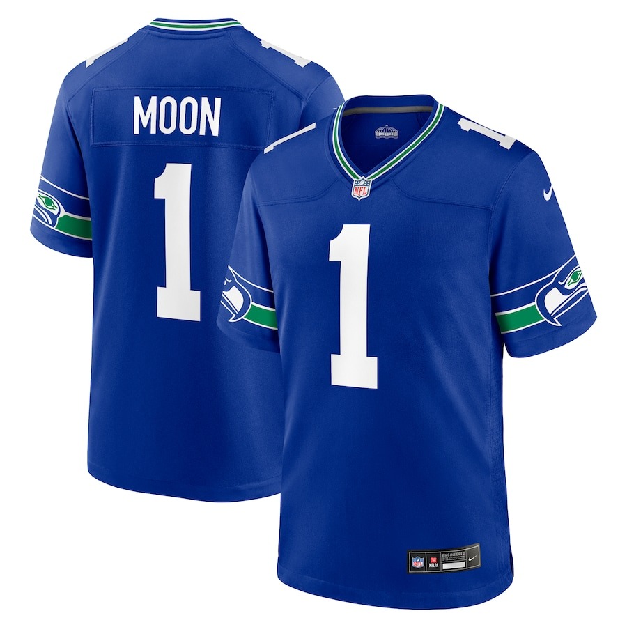 Men's Seattle Seahawks Warren Moon Nike Royal Throwback Retired Player Game Jersey - Jersey