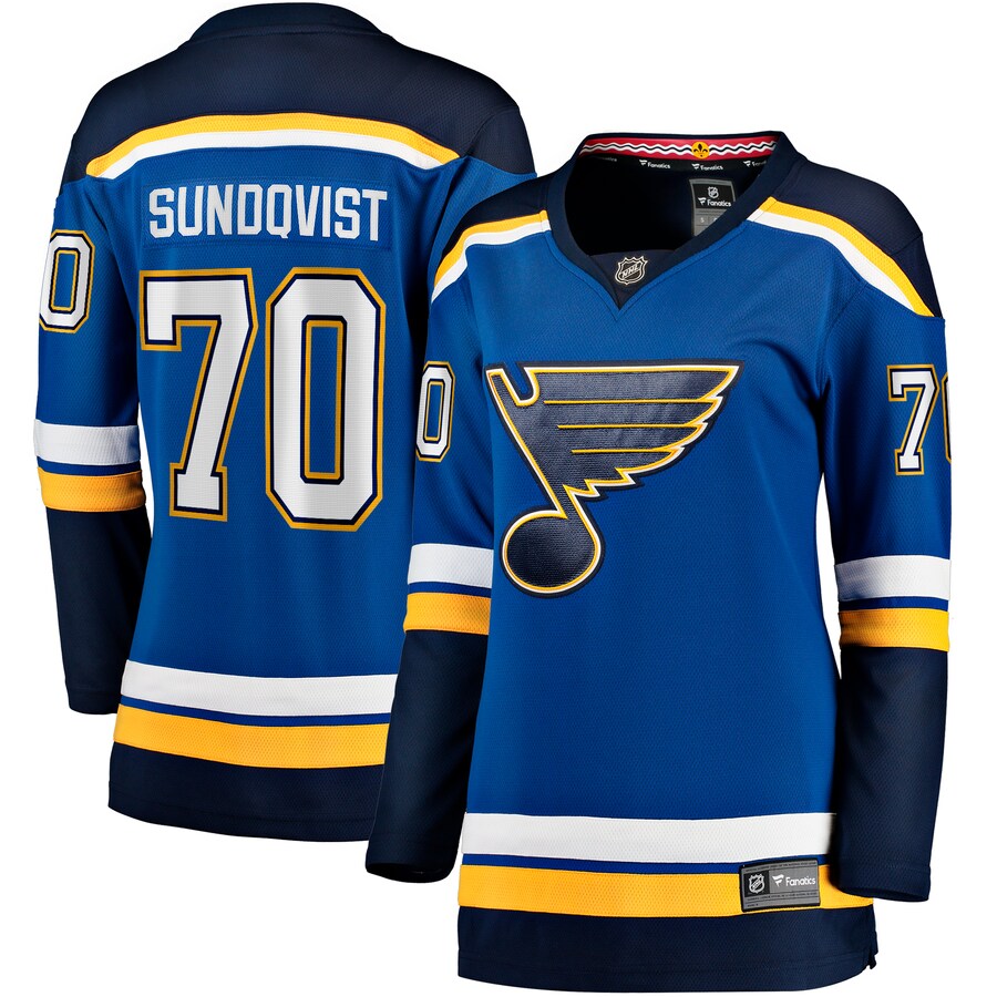 Women's St. Louis Blues Oskar Sundqvist Fanatics Branded Blue Home Breakaway Player Jersey - Jersey