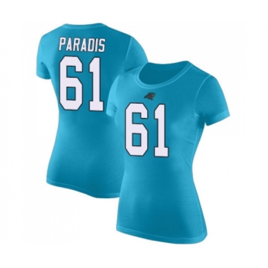 Football Women's Carolina Panthers #61 Matt Paradis Blue Rush Pride Name & Number T-Shirt - Jersey