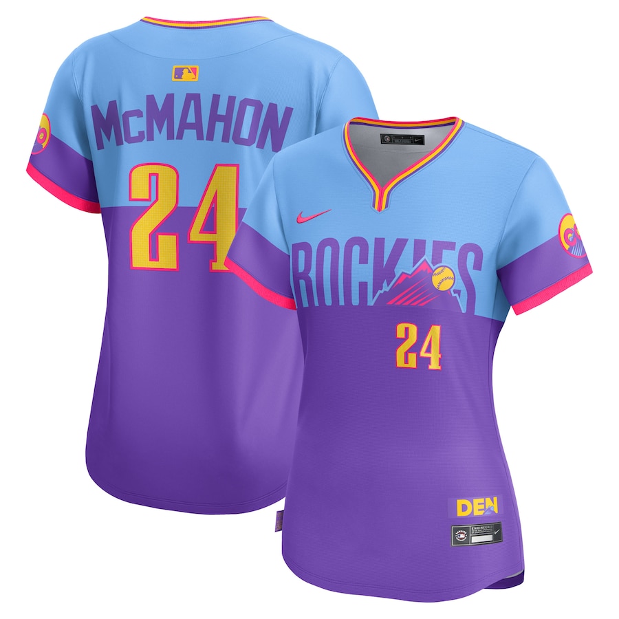 Women's Colorado Rockies Ryan McMahon Nike Purple/Light Blue 2025 City Connect Limited Player Jersey - Jersey