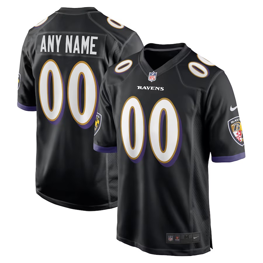 Youth Baltimore Ravens Nike Black Game Custom Jersey - Jersey