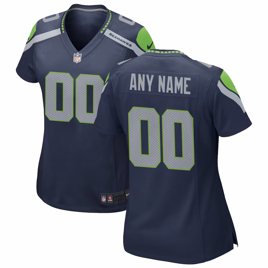 Women's Nike College Navy Seattle Seahawks Custom Game Jersey - Jersey