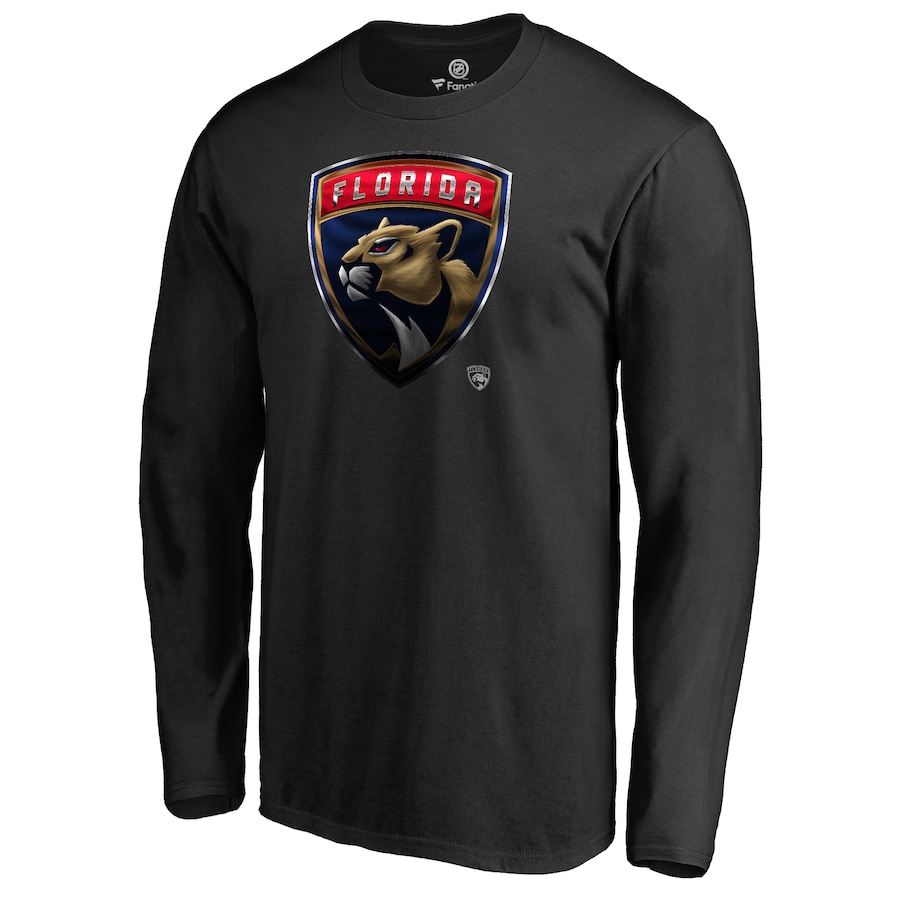 Men's Florida Panthers Black Midnight Mascot Long Sleeve T-Shirt - Jersey