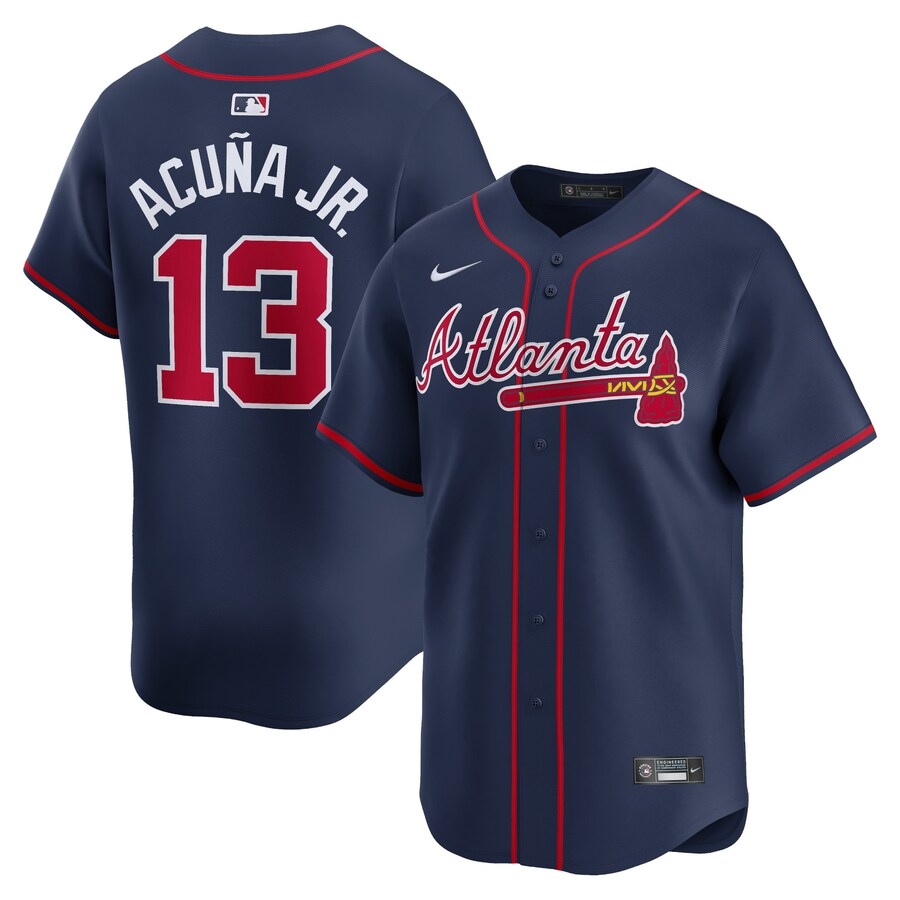 Men's Atlanta Braves Ronald Acuña Jr. Nike Navy Alternate Limited Player Jersey - Jersey
