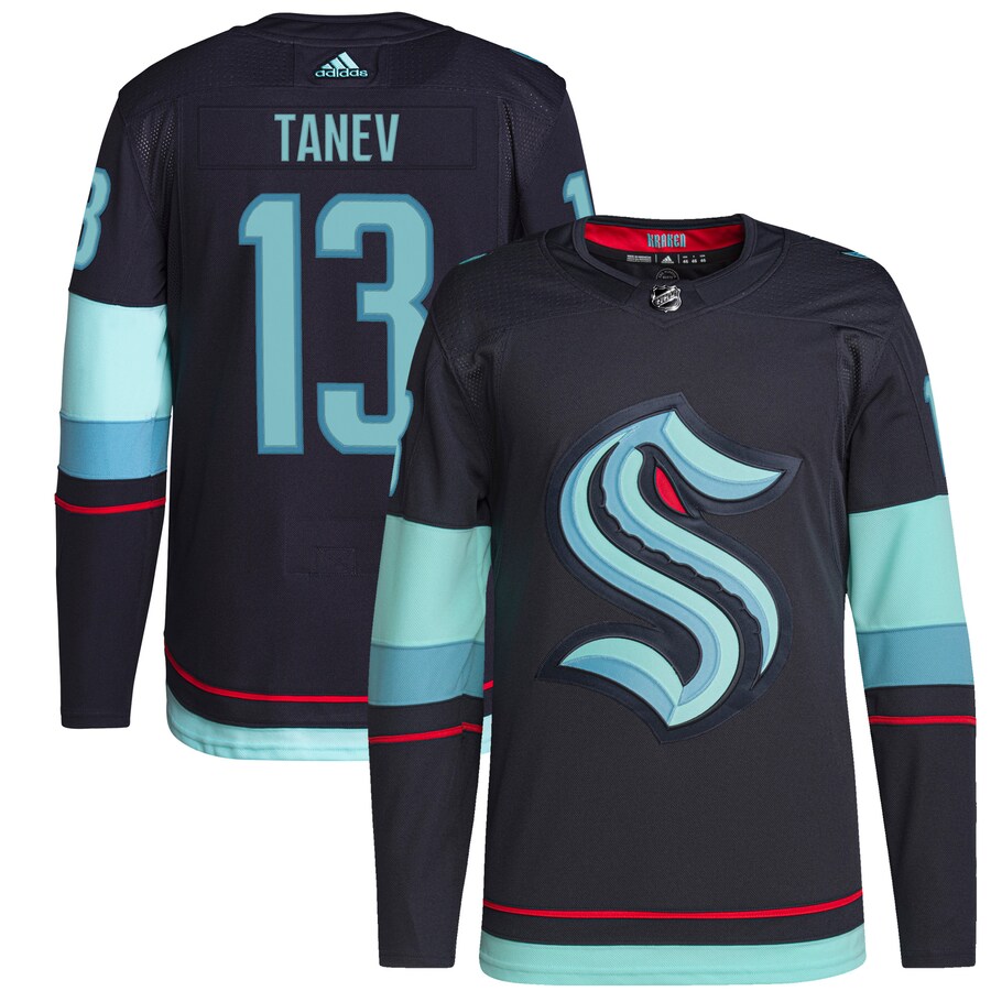 Men's Seattle Kraken Brandon Tanev adidas Navy Home Authentic Primegreen Player Jersey - Jersey