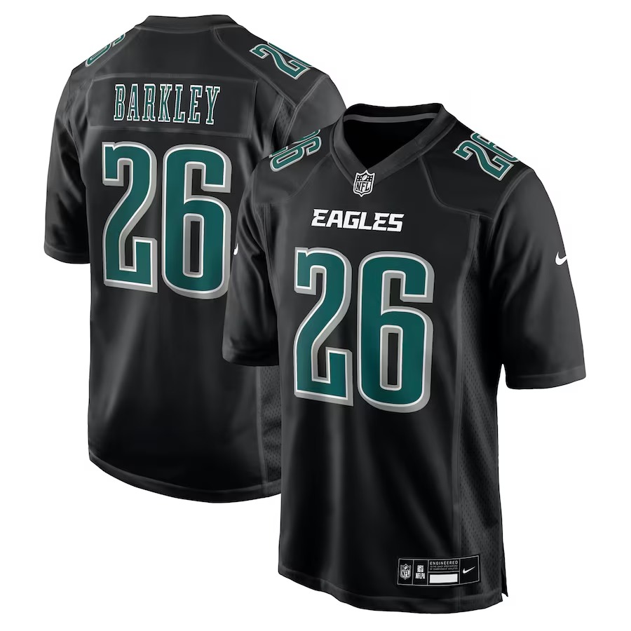 Men's Philadelphia Eagles Saquon Barkley Nike Carbon Black Carbon Fashion Jersey - Jersey