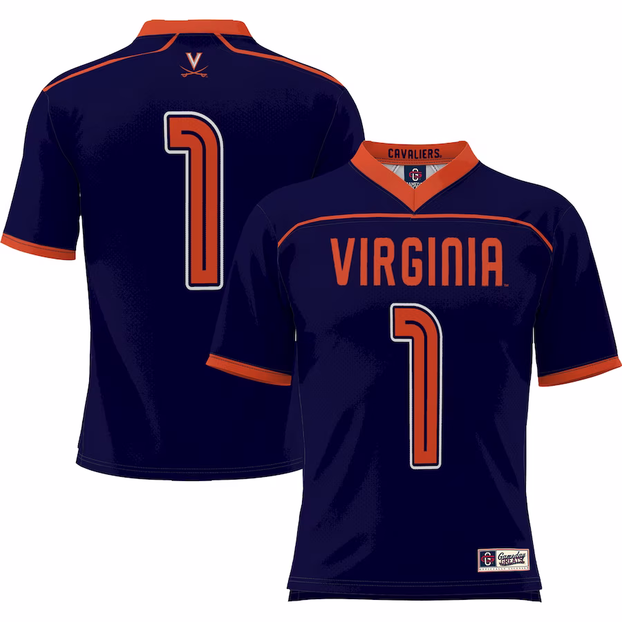 #1 Virginia Cavaliers GameDay Greats Youth Men's Lacrosse Lightweight Fashion Jersey - Navy - Jersey