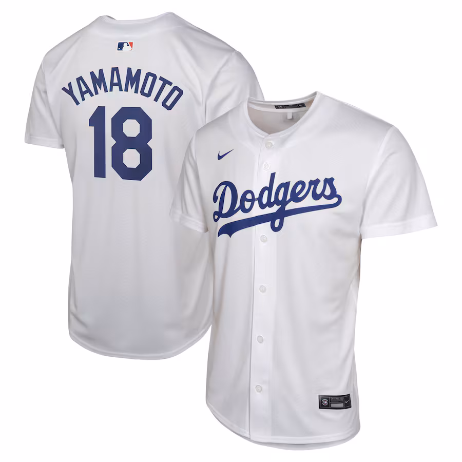 Youth Los Angeles Dodgers Yoshinobu Yamamoto Nike White Home Replica Player Jersey - Jersey