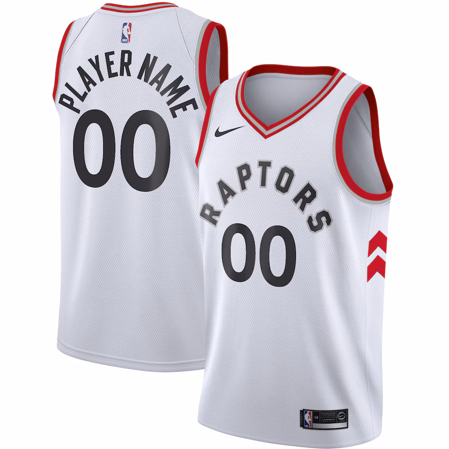 Men's Toronto Raptors Nike White 2020/21 Swingman Custom Jersey - Association Edition - Jersey