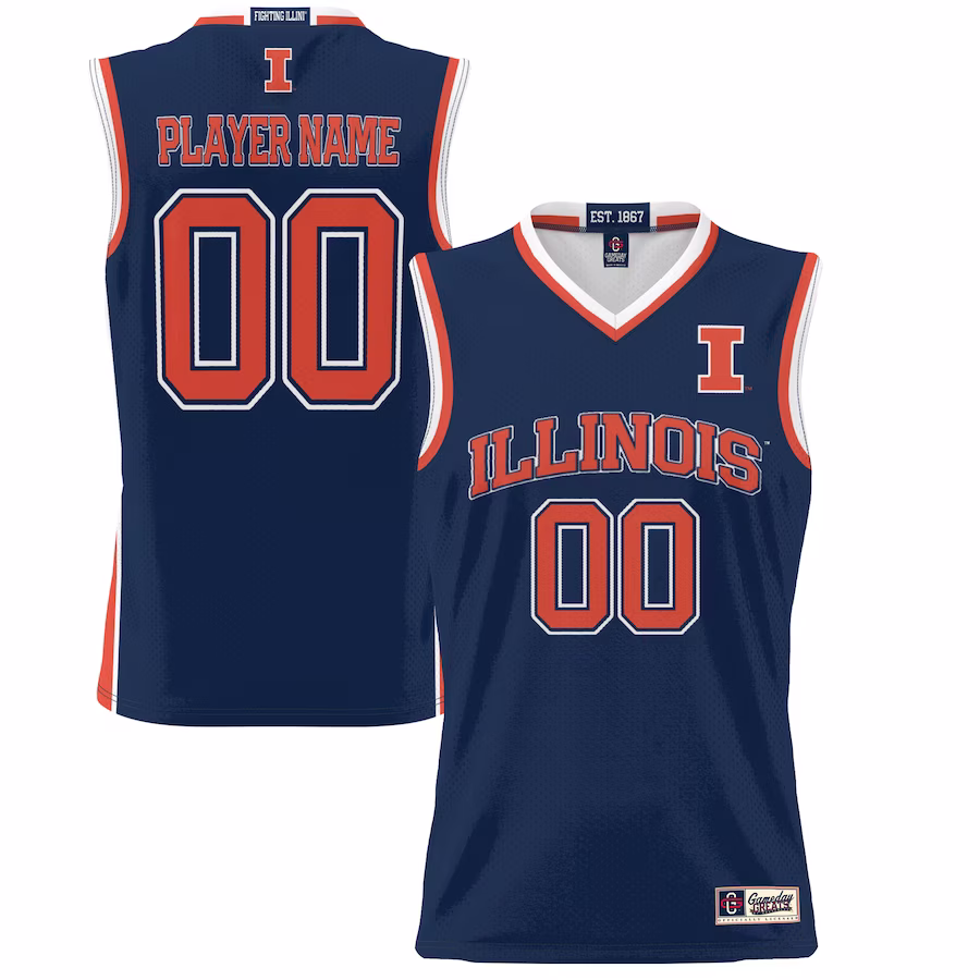 Illinois Fighting Illini GameDay Greats Unisex  Lightweight NIL Pick-A-Player Basketball Jersey - Navy - Jersey