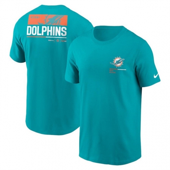 Men's Miami Dolphins Aqua Team Incline T Shirt - Jersey