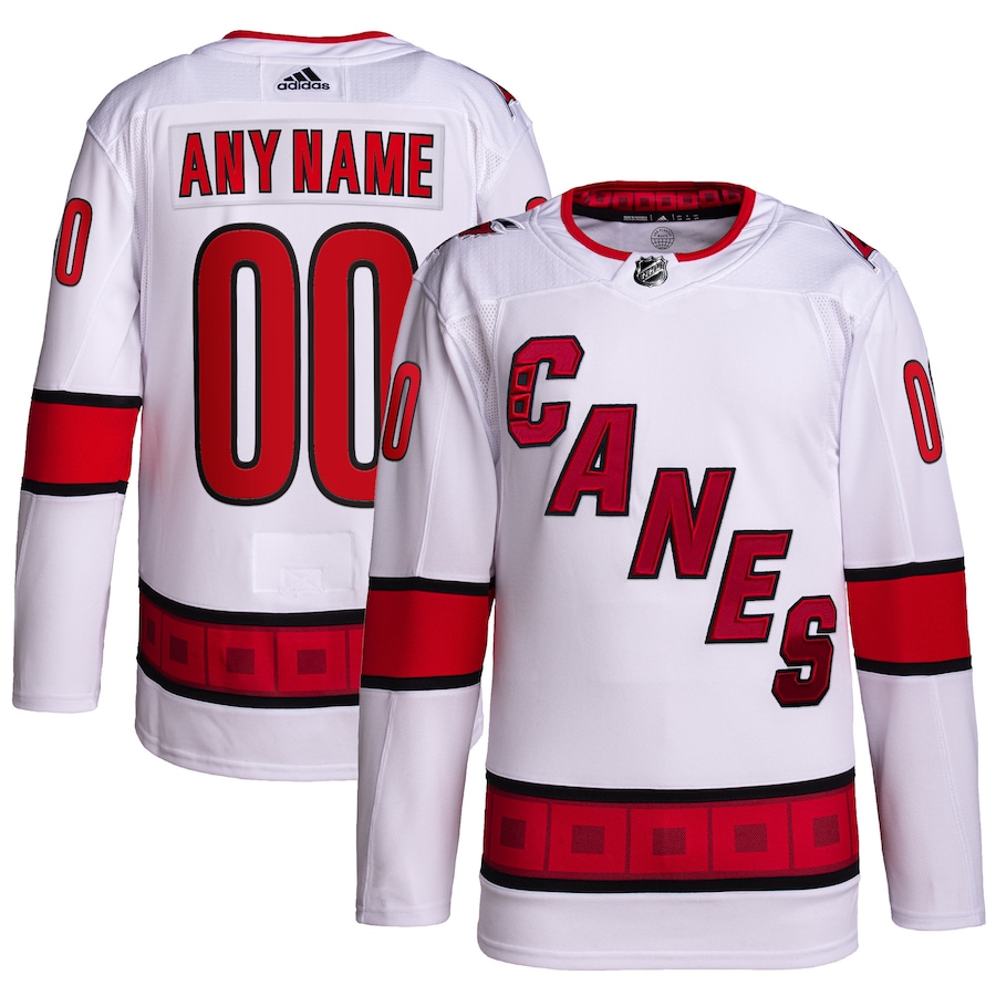 Men's Carolina Hurricanes adidas White Away Primegreen Authentic Custom Jersey - Jersey