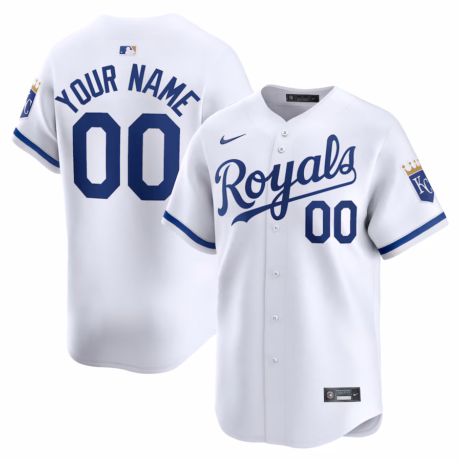 Men's Kansas City Royals Nike White Home Limited Custom Jersey - Jersey