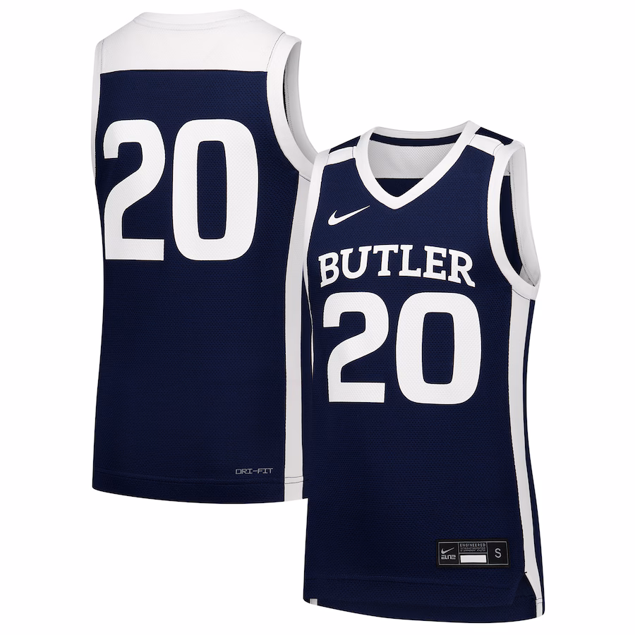 Youth Nike #20 Navy Butler Bulldogs Replica Basketball Jersey - Jersey