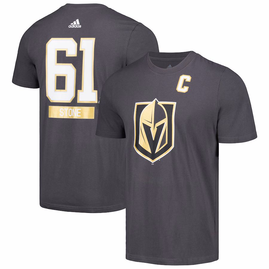 Men's Vegas Golden Knights Mark Stone adidas Gray Fresh Name & Number T-Shirt - Jersey