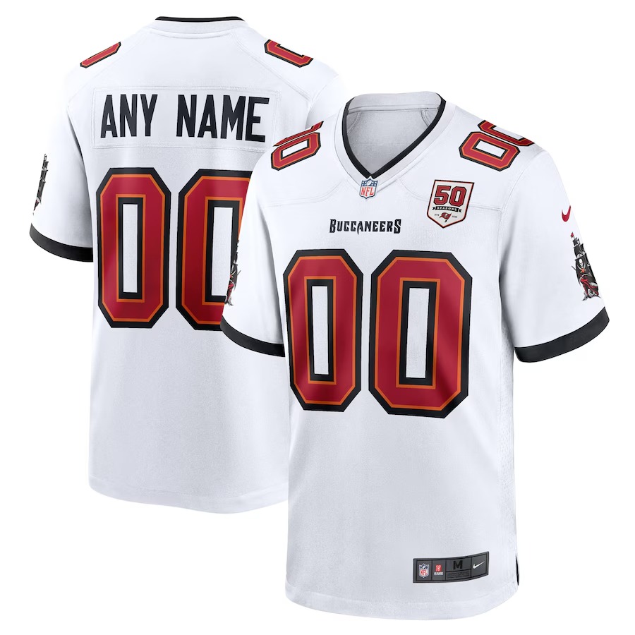 Men's Tampa Bay Buccaneers Nike White 50th Anniversary Custom Game Jersey - Jersey