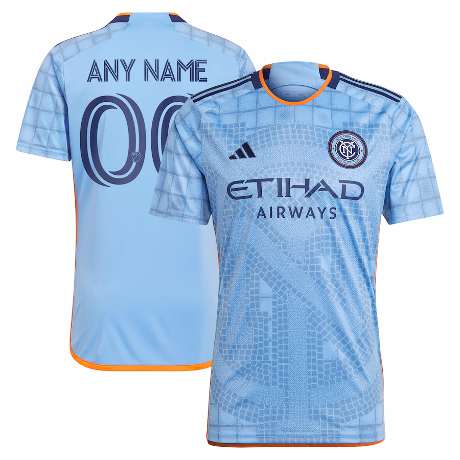 Men's New York City FC adidas Light Blue 2023 The Interboro Kit Replica Custom Jersey - Jersey