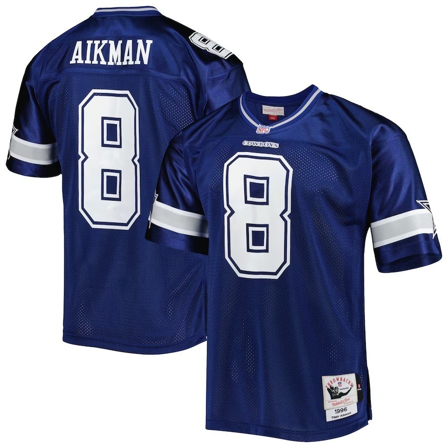 Men's Dallas Cowboys 1996 Troy Aikman Mitchell & Ness Navy Authentic Throwback Retired Player Jersey - Jersey