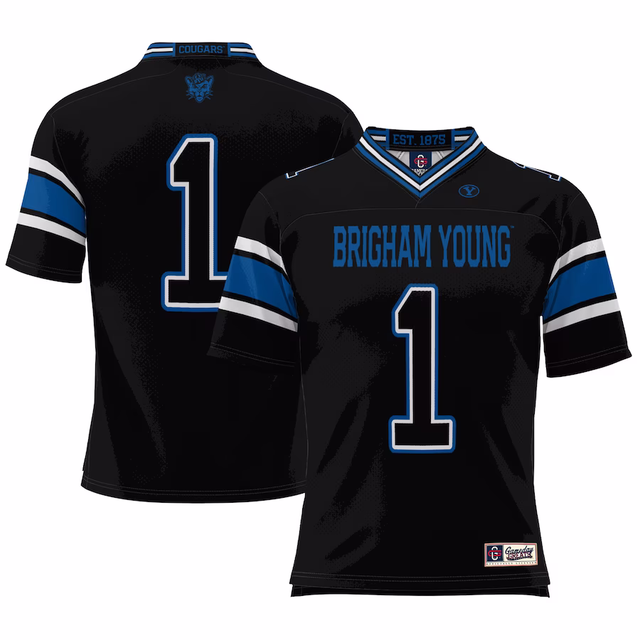 #1 BYU Cougars GameDay Greats Youth Football Jersey - Black - Jersey