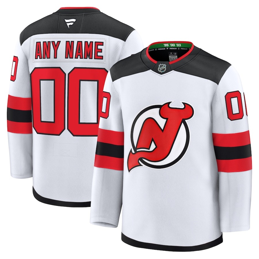 Men's New Jersey Devils Fanatics White Away Premium Custom Jersey - Jersey