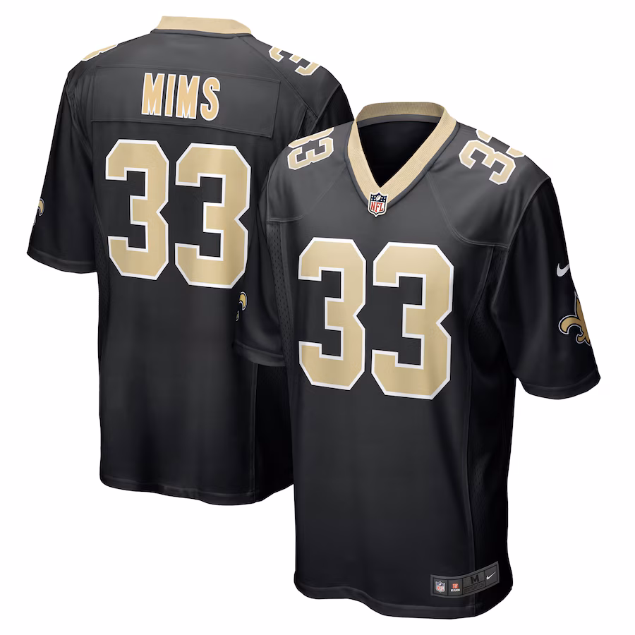 Men's New Orleans Saints Jordan Mims Nike Black Game Jersey - Jersey