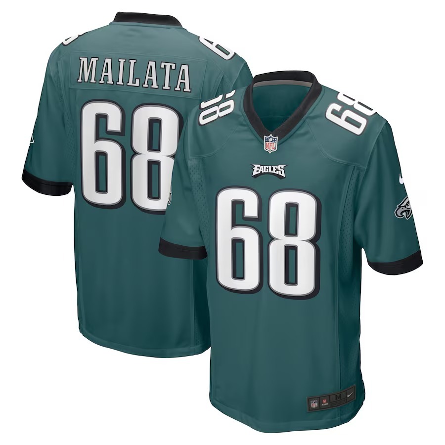 Men's Philadelphia Eagles Jordan Mailata Nike Midnight Green Game Jersey - Jersey
