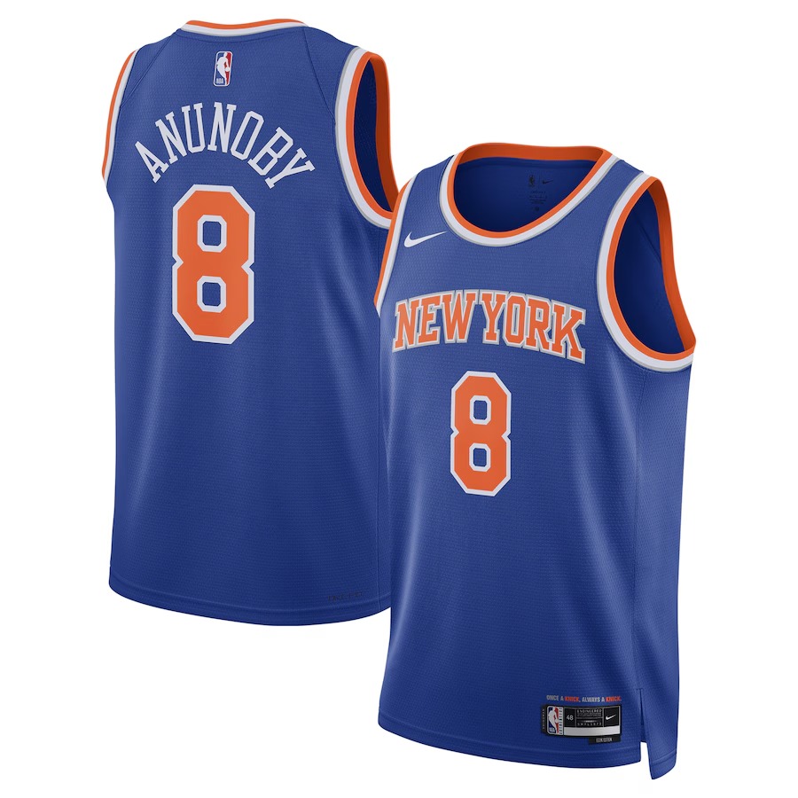 Unisex New York Knicks OG Anunoby Nike Blue Swingman Jersey - Icon Edition - Jersey