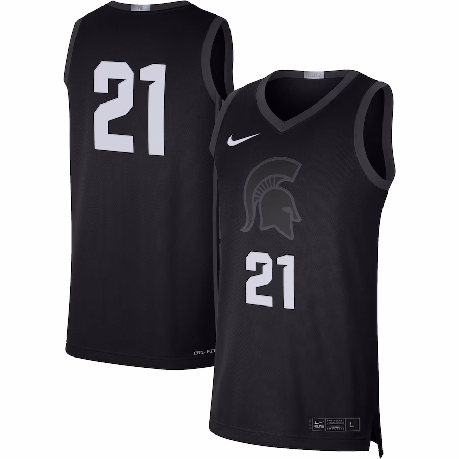 #21 Michigan State Spartans Nike Limited Basketball Jersey - Black - Jersey