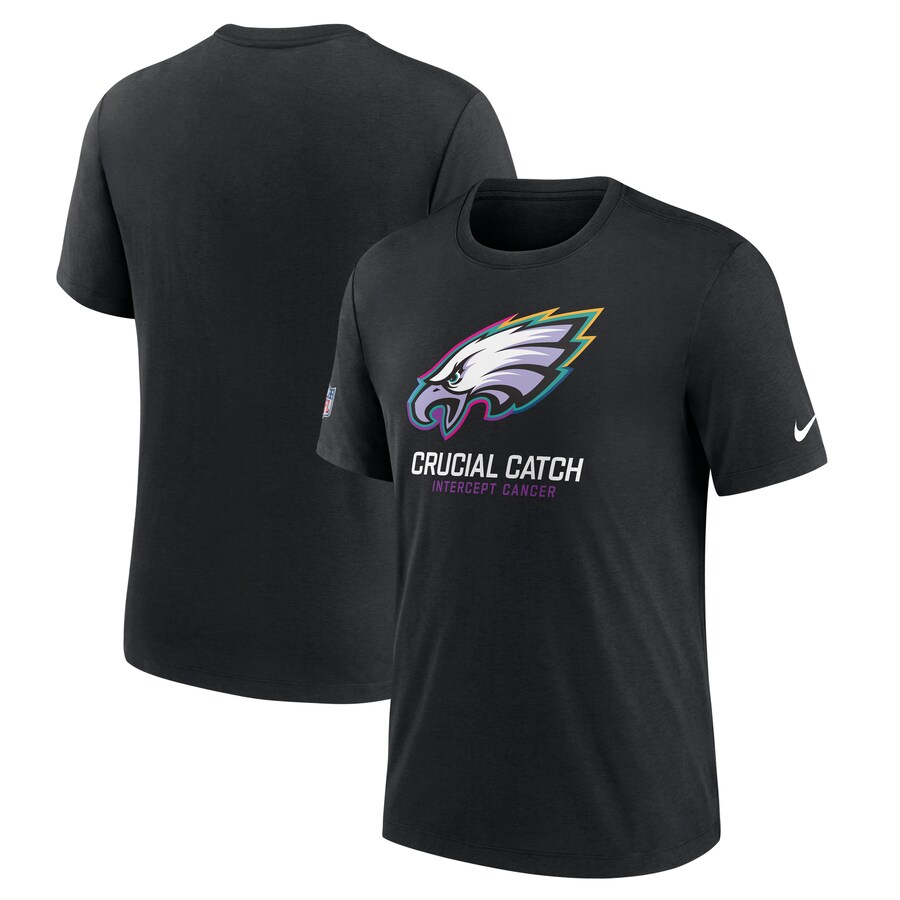 Men's Philadelphia Eagles Nike Black 2024 NFL Crucial Catch Big & Tall T-Shirt - Jersey
