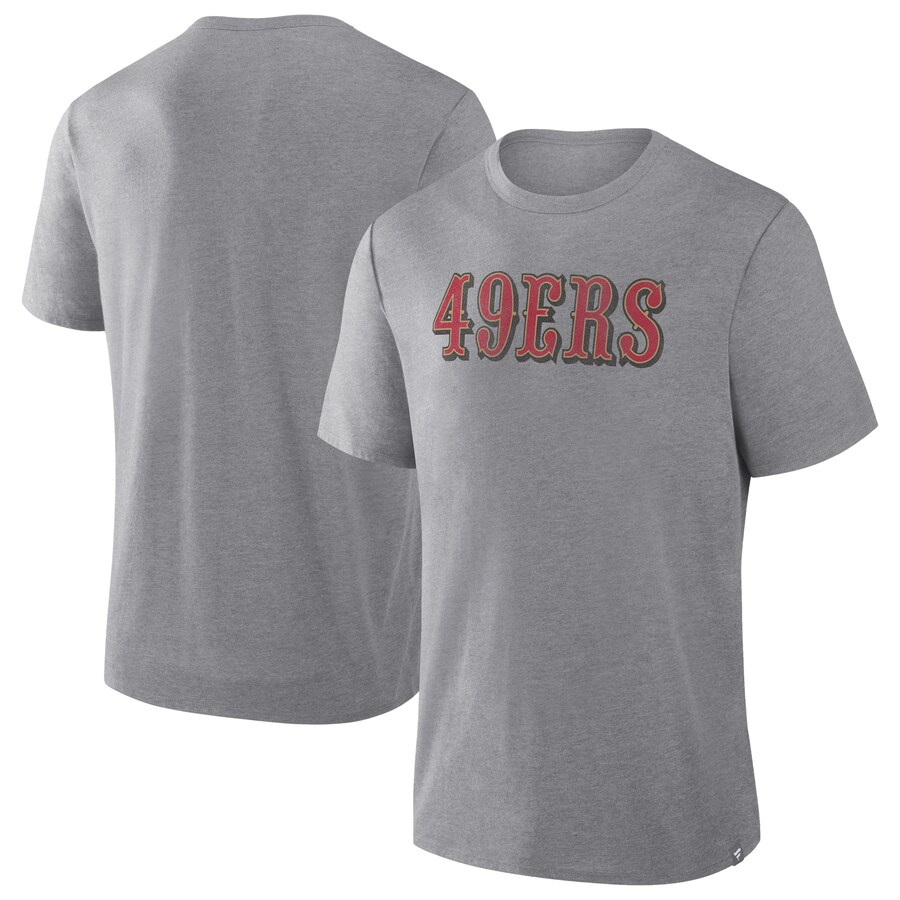 Men's San Francisco 49ers  Fanatics Heather Gray Tri-Blend T-Shirt - Jersey