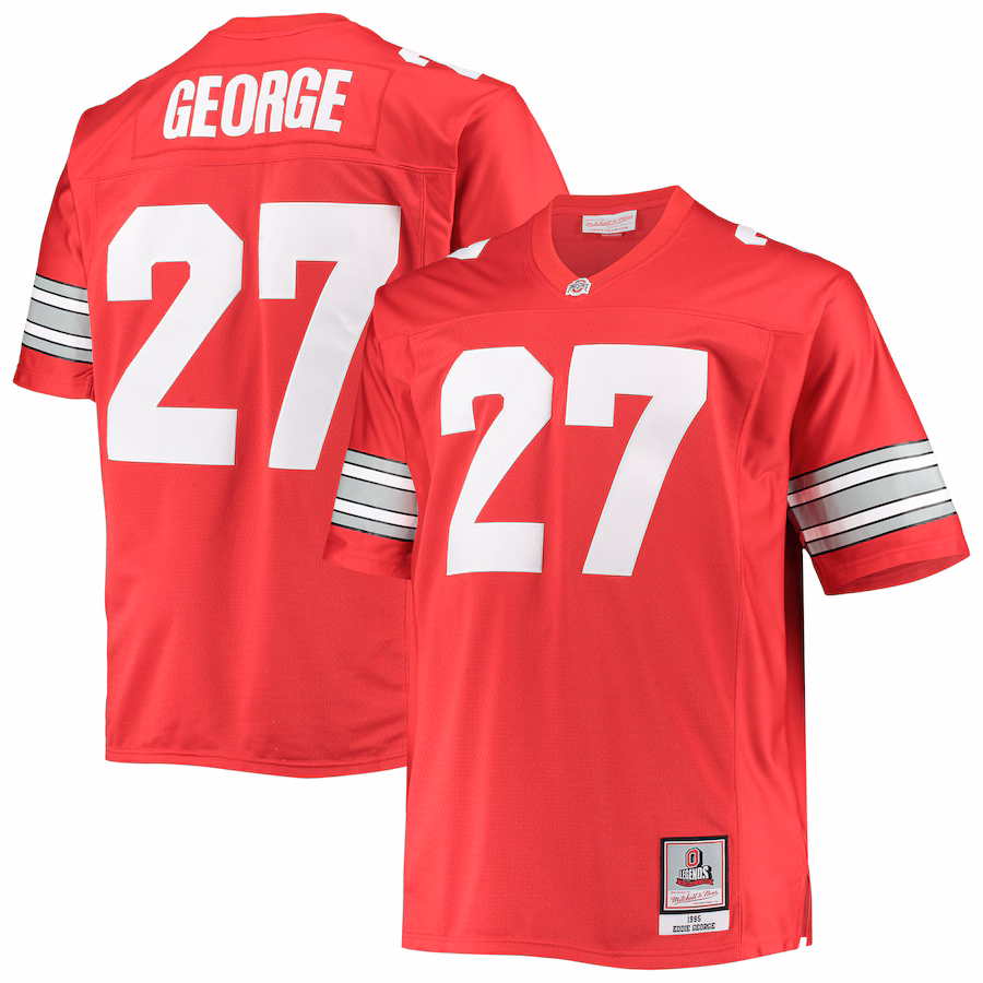 Men's Mitchell & Ness Eddie George Scarlet Ohio State Buckeyes Big & Tall Legacy Alumni Jersey - Jersey