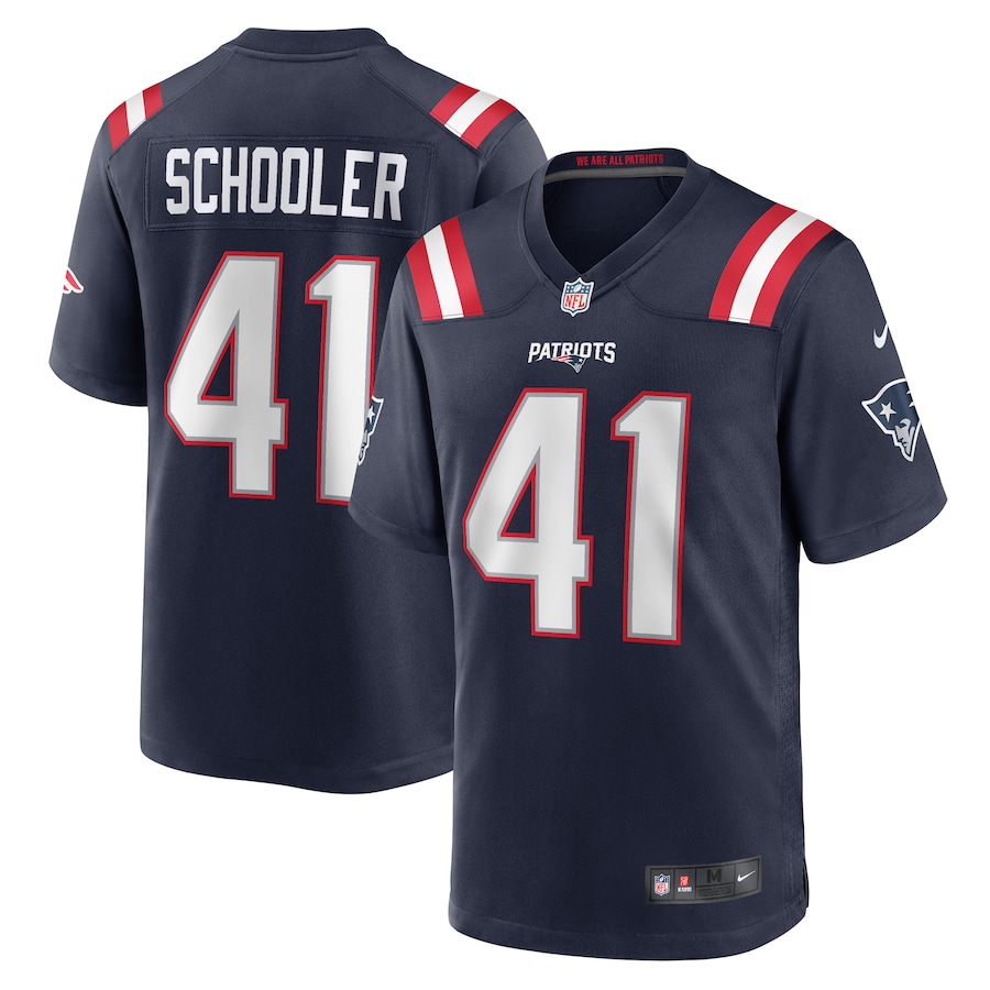 Men's New England Patriots Brenden Schooler Nike Navy Game Player Jersey - Jersey