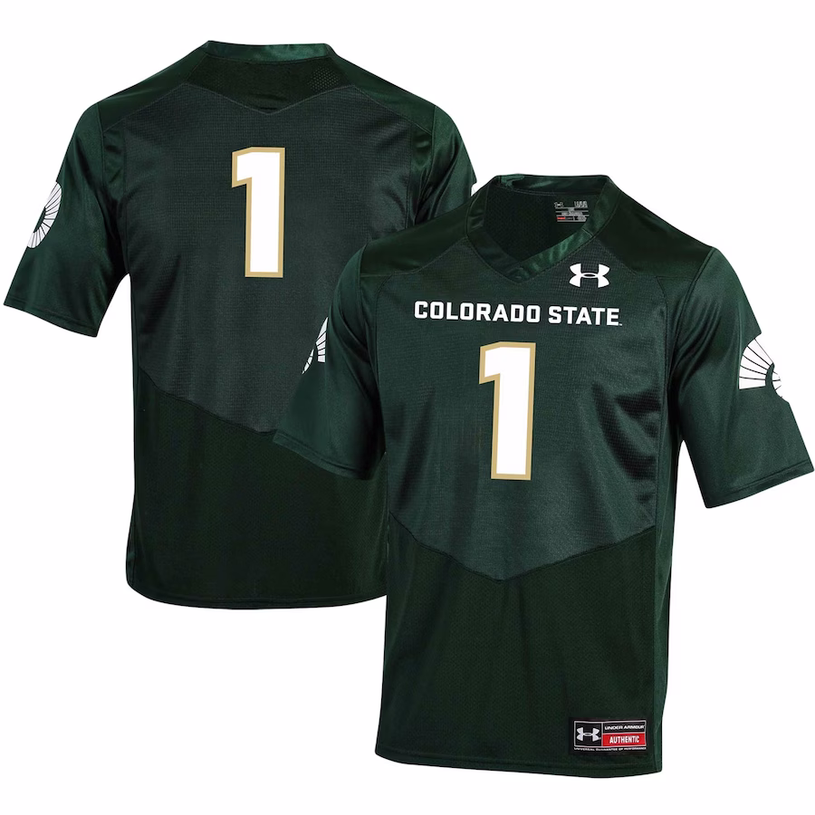#1 Colorado State Rams Under Armour Replica Football Jersey - Green - Jersey