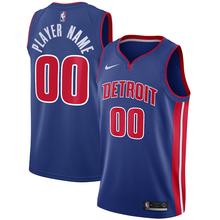 Men's Detroit Pistons Nike Blue Swingman Custom Jersey - Icon Edition - Jersey