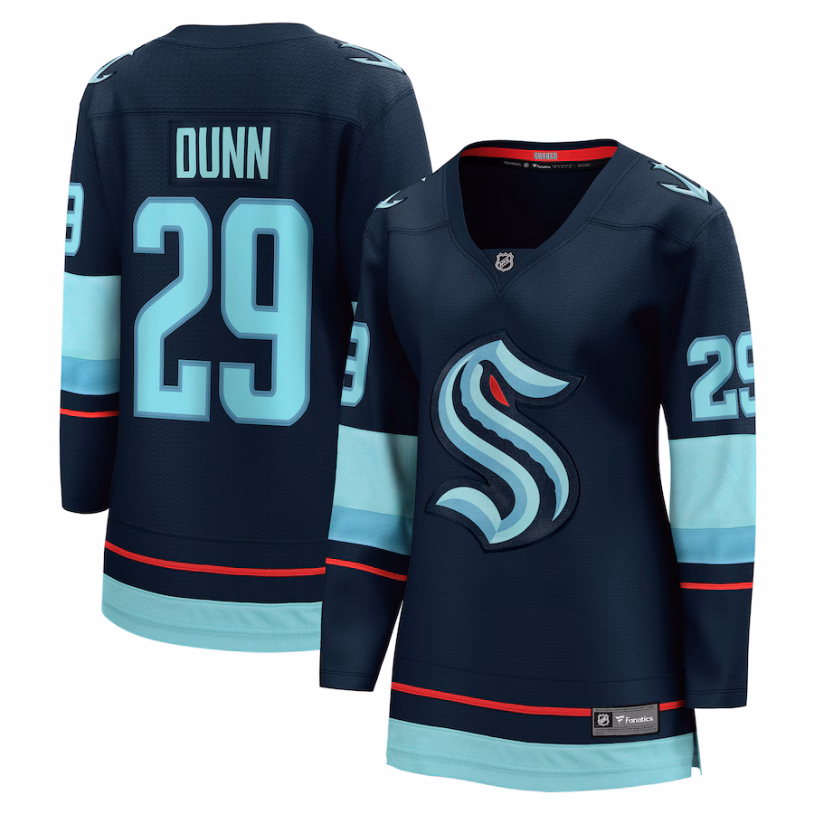 Women's Seattle Kraken Vince Dunn Fanatics Deep Sea Blue Home Breakaway Player Jersey - Jersey