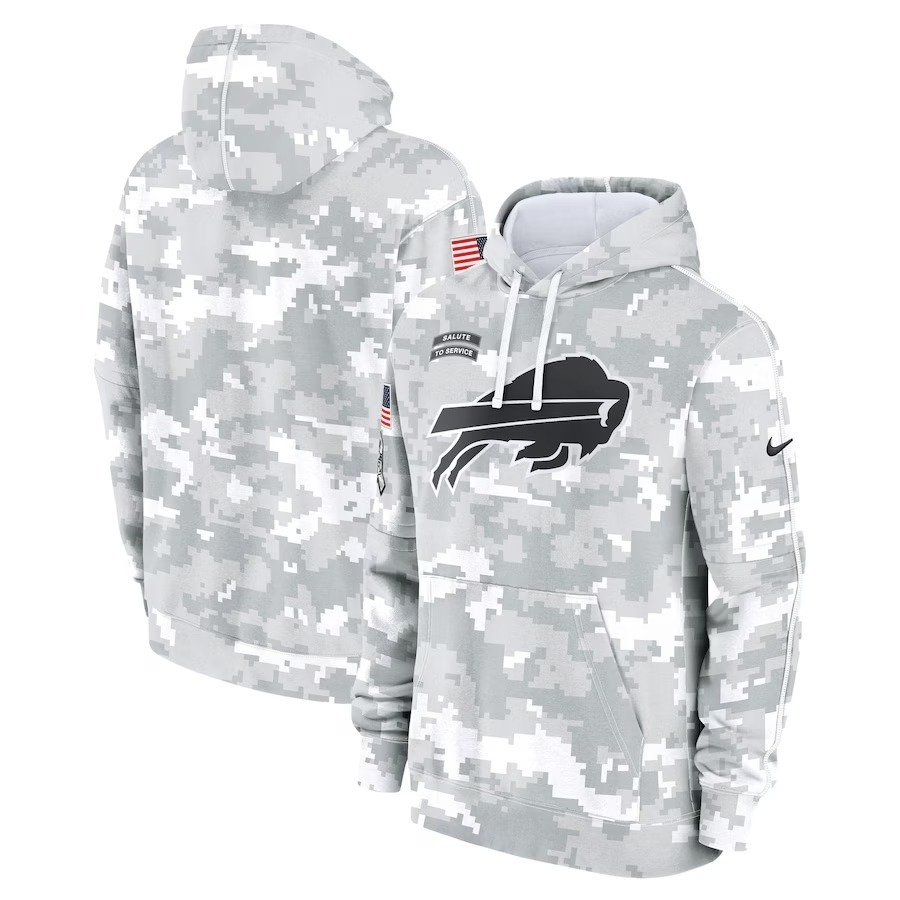 Men's Buffalo Bills Nike Arctic Camo 2024 Salute To Service Big & Tall Club Fleece Pullover Hoodie - Jersey