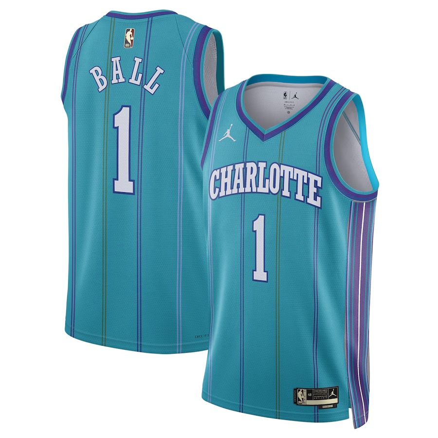 Unisex Charlotte Hornets LaMelo Ball Jordan Brand Teal 2023/24 Swingman Replica Jersey - Classic Edition - Jersey