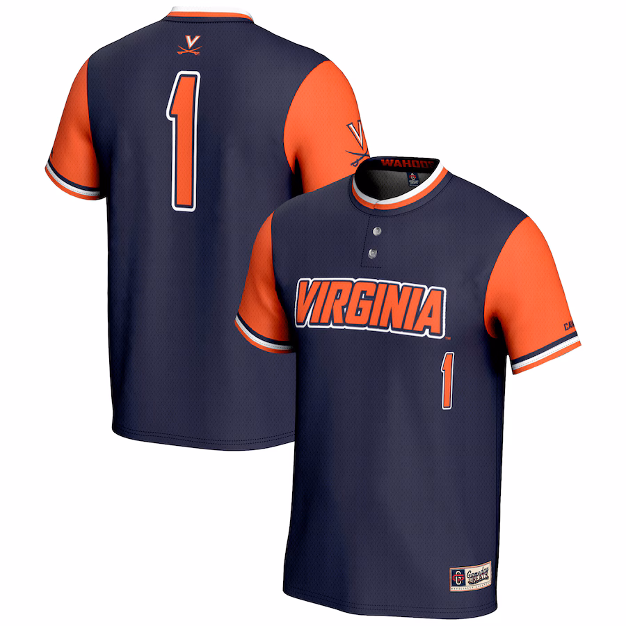 Unisex GameDay Greats #1 Navy Virginia Cavaliers Lightweight Softball Jersey - Jersey