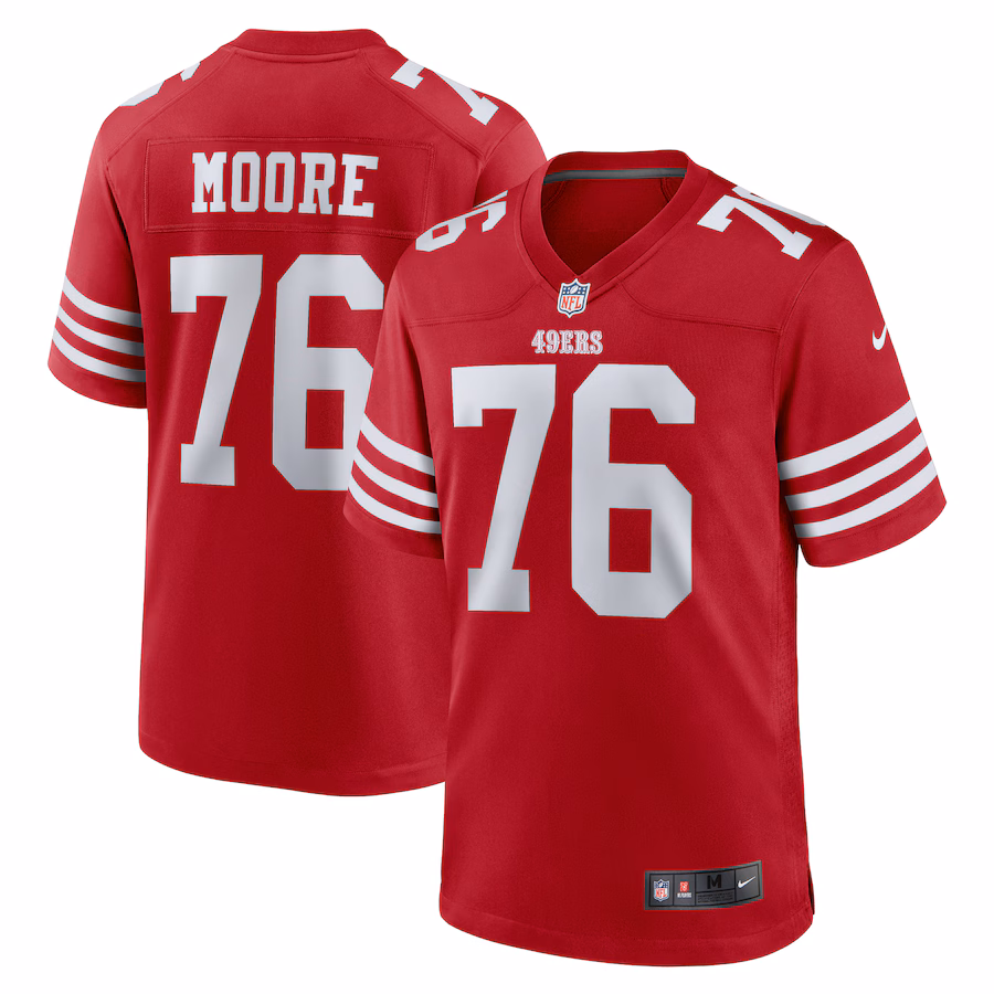 Men's San Francisco 49ers Jaylon Moore Nike Scarlet Game Jersey - Jersey